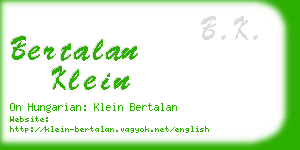 bertalan klein business card